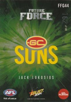 2024 Select AFL Footy Stars - Future Force Green #FFG44 Jack Lukosius Back